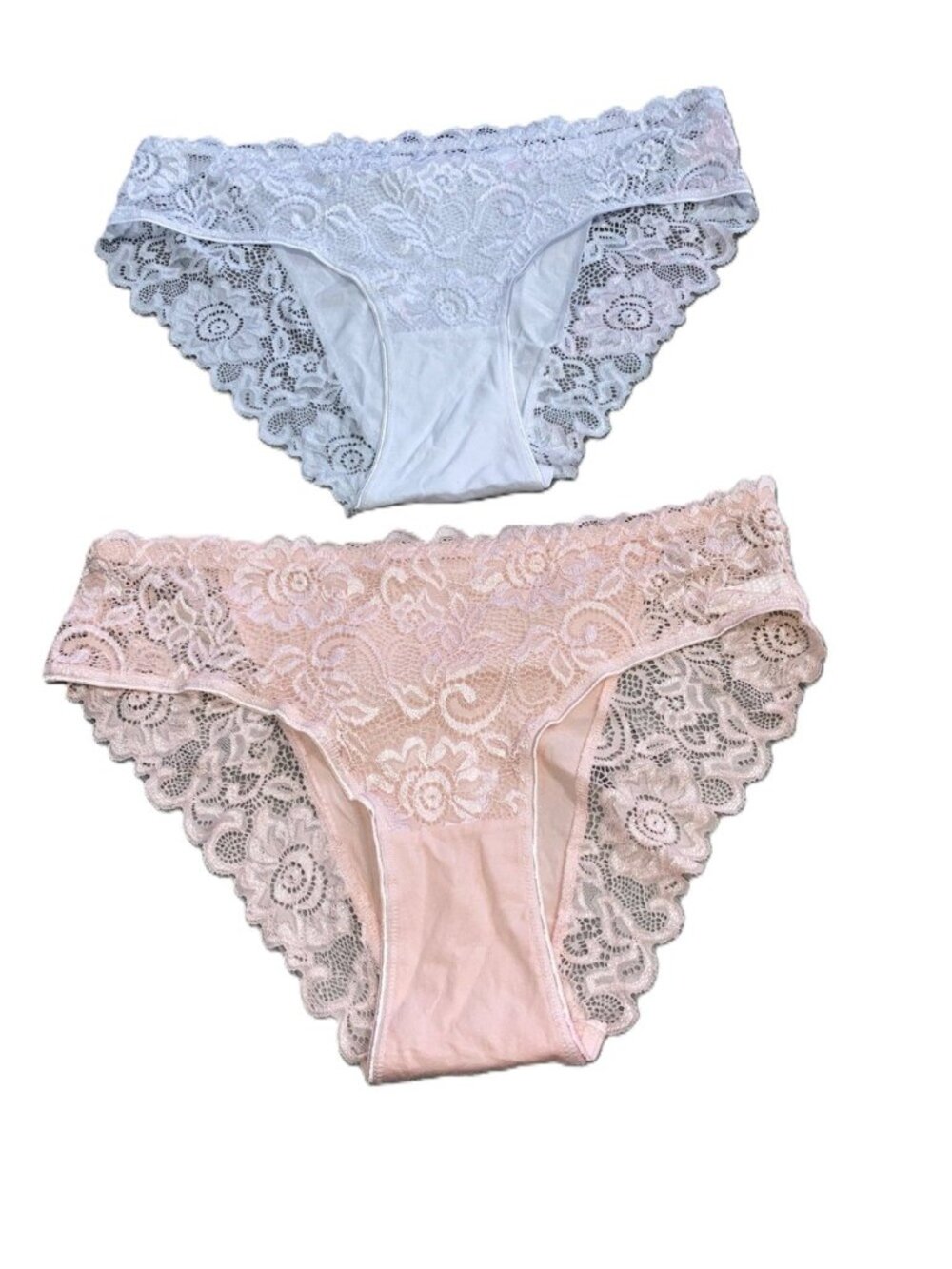 LACE Cotton Pink & White Panties Womens XXL – NEW